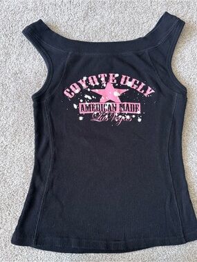 Coyote Ugly Las Vegas Black Ribbed Tank Top XL Y2K